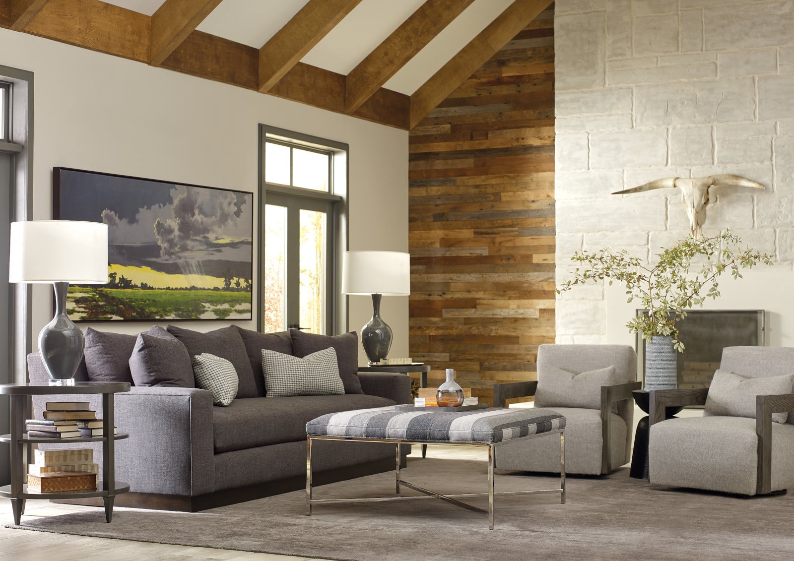Shown: Eaton Sofa, Faith Swivel Chair, Daley Ottoman.